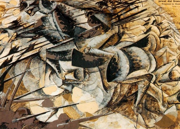 futurismo - Quadro: A carga dos Lanceiros de Umberto Boccioni (1882-1916)